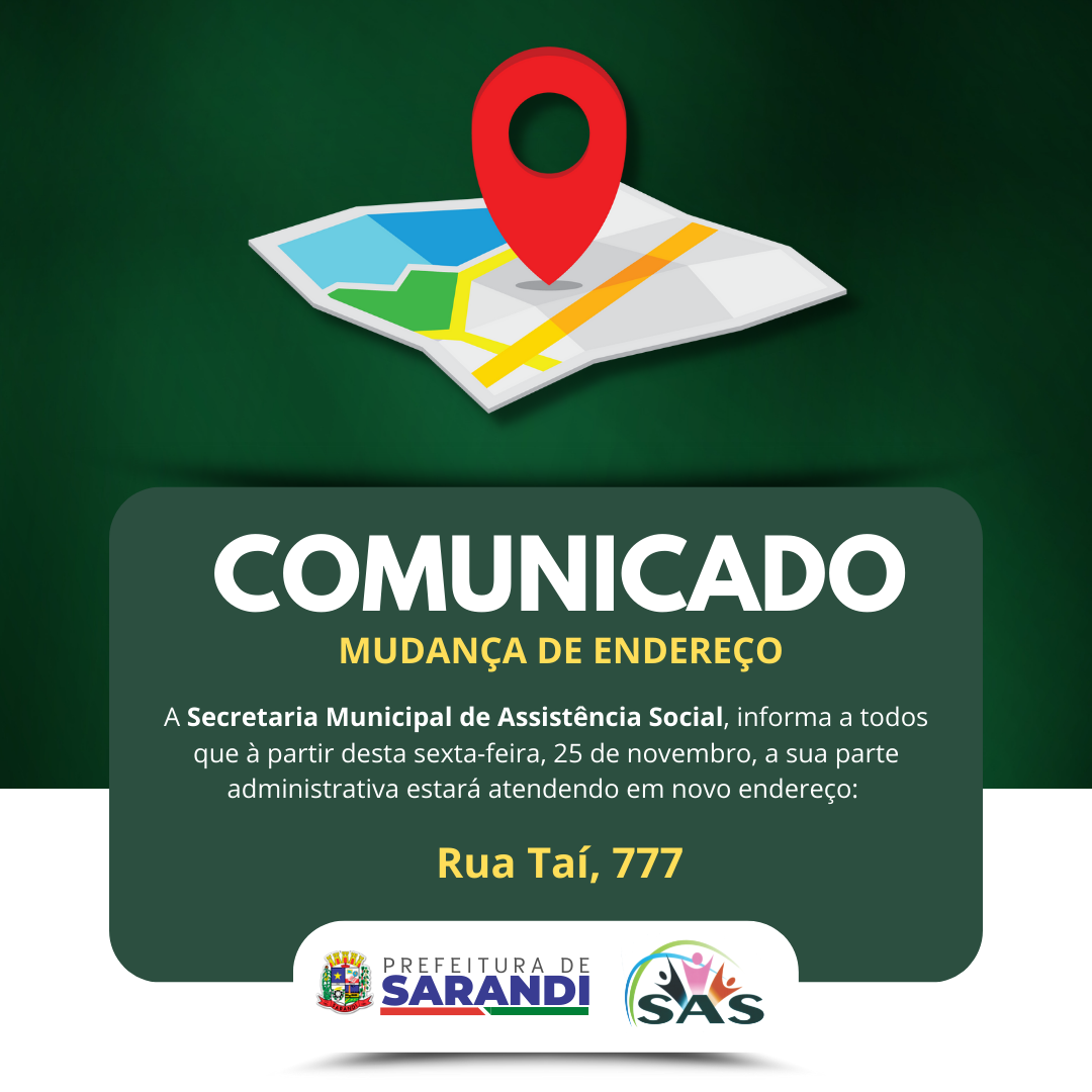 Secretaria de Assistência Social com novo endereço